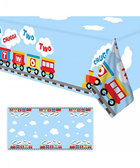 Chugga Chugga Two Two Tablecloth Happy Birthday Train Theme Suitable for Children of Any Age Indoor Outdoor Party Supplies Pi...