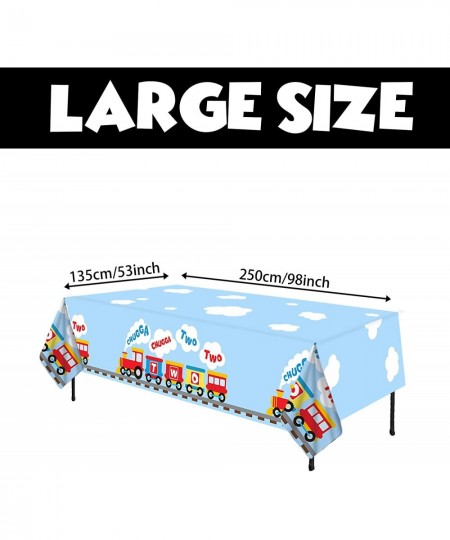 Chugga Chugga Two Two Tablecloth Happy Birthday Train Theme Suitable for Children of Any Age Indoor Outdoor Party Supplies Pi...