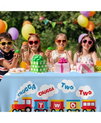 Chugga Chugga Two Two Tablecloth Happy Birthday Train Theme Suitable for Children of Any Age Indoor Outdoor Party Supplies Pi...