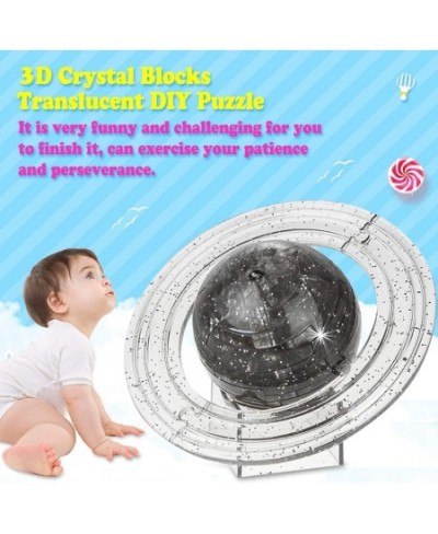 Saturn 3D Crystal Puzzle 40 Pieces DIY Translucent Blocks Puzzle Gifts for Home Office Desk Decoration Model Gift for Adult a...