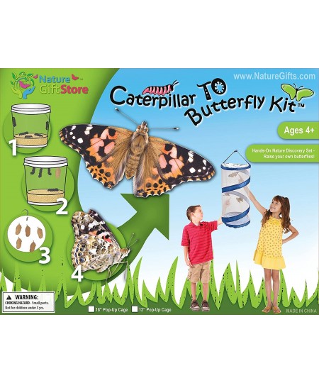 Live Butterfly Growing Kit: Shipped with 10 Live Caterpillars Now Pop-Up Cage Book and Stickers Bundle $78.42 - Habitat Scien...