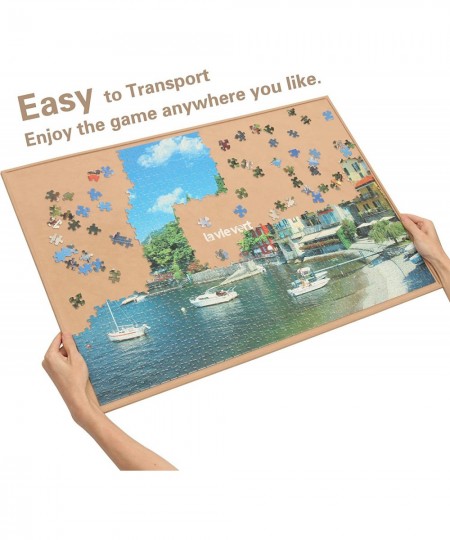 Wooden Jigsaw Puzzle Board Portable Puzzle Plateau Puzzle Storage Puzzle Saver with Non-Slip Surface for Up to 1000 Pieces $5...