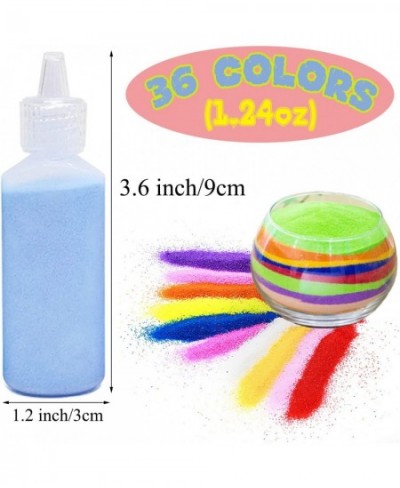 Art Sand 1.24oz DIY Arts and Crafts Kit 36 Colored Sand Kit Scenic Sand for Kids DIY Sand Painting Wedding Decoration Sand Bo...