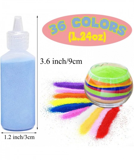 Art Sand 1.24oz DIY Arts and Crafts Kit 36 Colored Sand Kit Scenic Sand for Kids DIY Sand Painting Wedding Decoration Sand Bo...