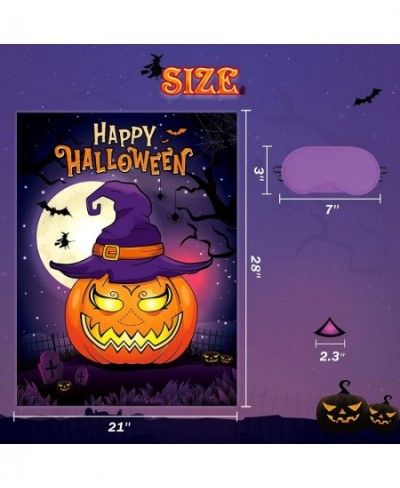 Pin the Nose on the Pumpkin - Halloween Party Games for Kids 28'' x 21'' Pumpkin Game Poster with 24 PCS Nose Stickers Blindf...