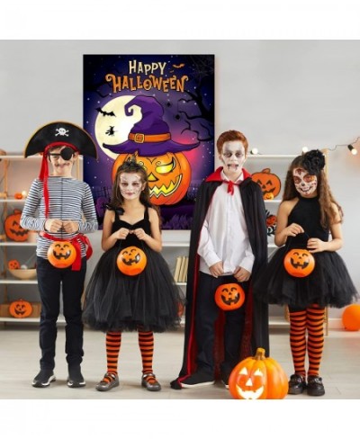 Pin the Nose on the Pumpkin - Halloween Party Games for Kids 28'' x 21'' Pumpkin Game Poster with 24 PCS Nose Stickers Blindf...