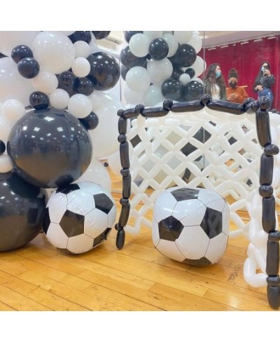 6 Pack Giant 22 Inch Soccer Foil Balloons 4D Sephere Mylar Football Balloons Helium Metallic Balloons for Birthday Party Spor...