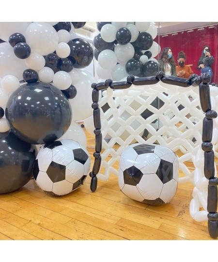 6 Pack Giant 22 Inch Soccer Foil Balloons 4D Sephere Mylar Football Balloons Helium Metallic Balloons for Birthday Party Spor...