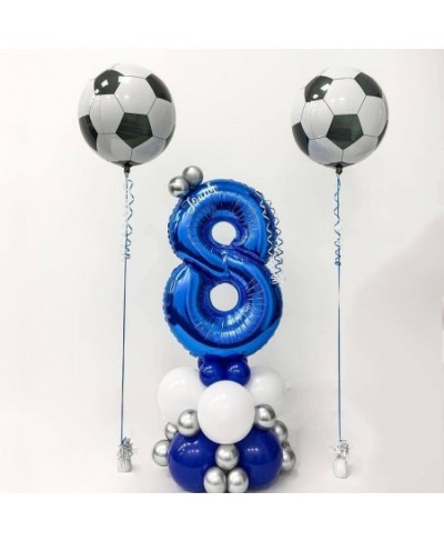 6 Pack Giant 22 Inch Soccer Foil Balloons 4D Sephere Mylar Football Balloons Helium Metallic Balloons for Birthday Party Spor...