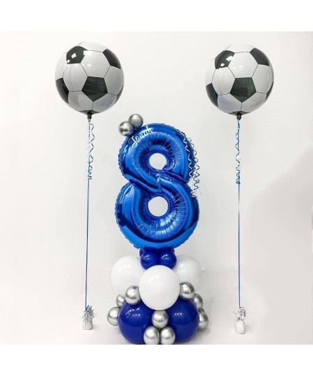 6 Pack Giant 22 Inch Soccer Foil Balloons 4D Sephere Mylar Football Balloons Helium Metallic Balloons for Birthday Party Spor...