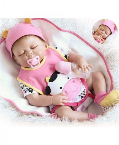 19'' Reborn Baby Girl Doll Silicone Full Body Vinyl Asleep Reborn Doll Anatomically Correct $83.43 - Dolls