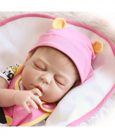 19'' Reborn Baby Girl Doll Silicone Full Body Vinyl Asleep Reborn Doll Anatomically Correct $83.43 - Dolls