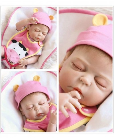 19'' Reborn Baby Girl Doll Silicone Full Body Vinyl Asleep Reborn Doll Anatomically Correct $83.43 - Dolls