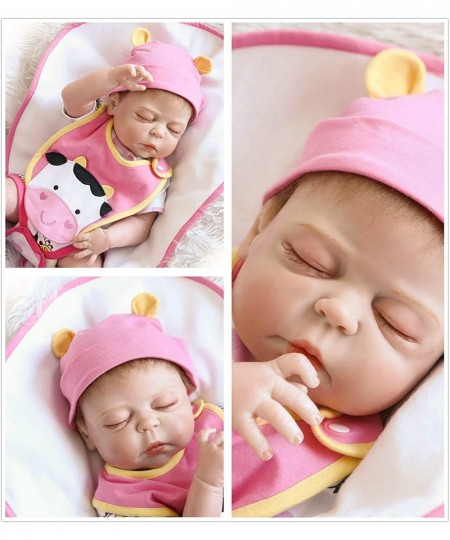 19'' Reborn Baby Girl Doll Silicone Full Body Vinyl Asleep Reborn Doll Anatomically Correct $83.43 - Dolls