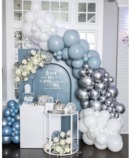 Metallic Chrome Silver Balloons 100 PCS 18 12 5inch Helium Shiny Balloons Silver Latex Party Balloons Garland Arch Kit for Bo...