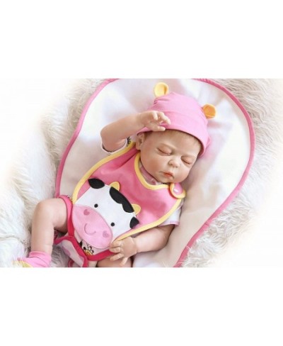 19'' Reborn Baby Girl Doll Silicone Full Body Vinyl Asleep Reborn Doll Anatomically Correct $83.43 - Dolls