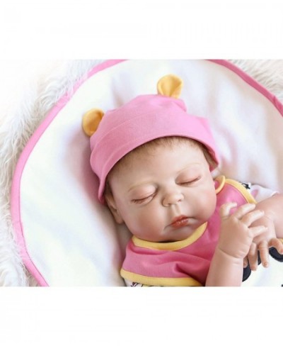 19'' Reborn Baby Girl Doll Silicone Full Body Vinyl Asleep Reborn Doll Anatomically Correct $83.43 - Dolls