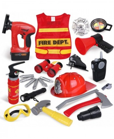 23 PCs Toys Kids Fireman Firefighter Costume for Kids Pretend Play Dress-up Toy Set $54.72 - Toy Construction Tools