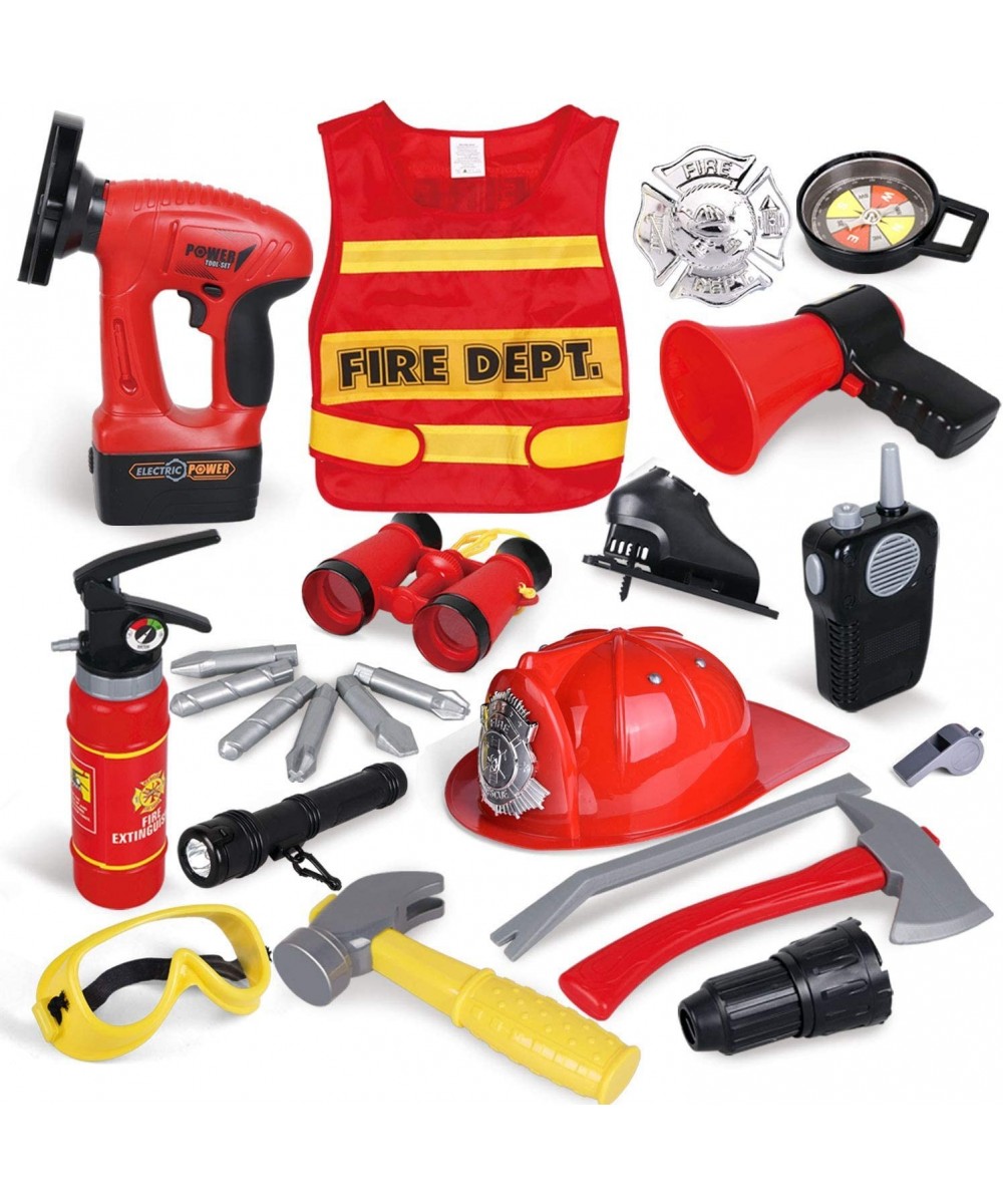 23 PCs Toys Kids Fireman Firefighter Costume for Kids Pretend Play Dress-up Toy Set $54.72 - Toy Construction Tools