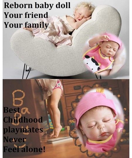 19'' Reborn Baby Girl Doll Silicone Full Body Vinyl Asleep Reborn Doll Anatomically Correct $83.43 - Dolls