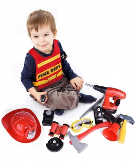 23 PCs Toys Kids Fireman Firefighter Costume for Kids Pretend Play Dress-up Toy Set $54.72 - Toy Construction Tools