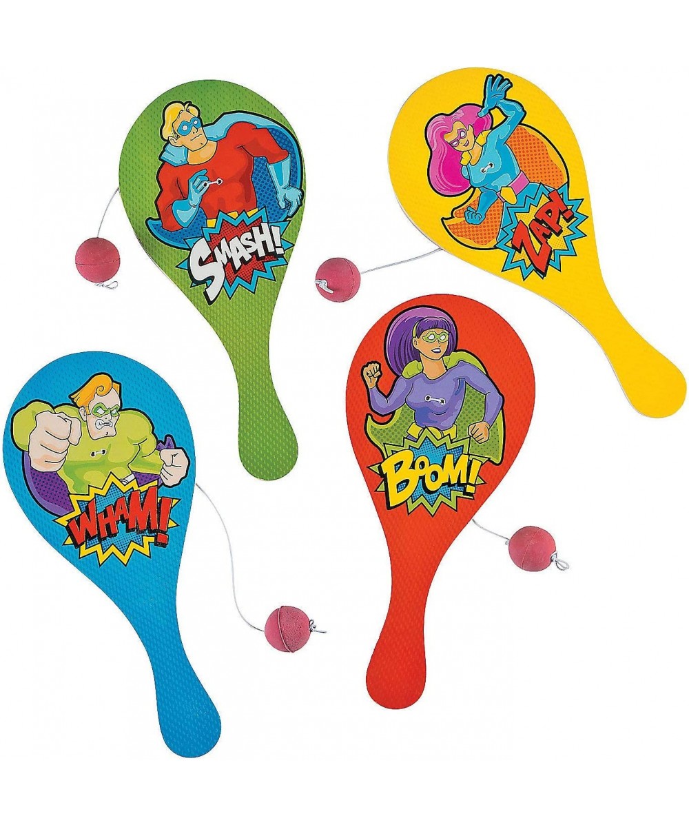 Superhero Paddleball Game - Toys - 12 Pieces $26.79 - Bubble Blowing Products