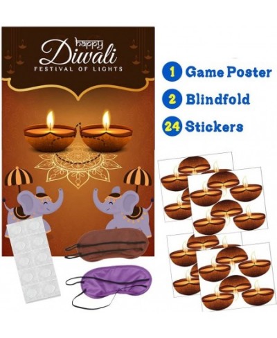 Happy Diwali Party Game Decoration Supplies - Pin the Light on the Diwali Poster Party Game for Kids Diwali Party Favors $15....