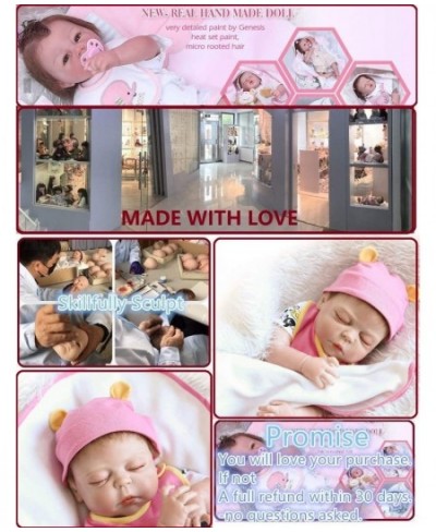 19'' Reborn Baby Girl Doll Silicone Full Body Vinyl Asleep Reborn Doll Anatomically Correct $83.43 - Dolls