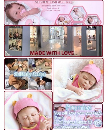 19'' Reborn Baby Girl Doll Silicone Full Body Vinyl Asleep Reborn Doll Anatomically Correct $83.43 - Dolls