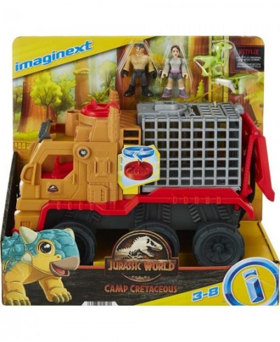 Fisher-Price Imaginext Jurassic World Camp Cretaceous Dinosaur Hauler & Yaz figure and vehicle set for preschool kids ages 3 ...