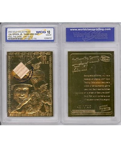 Cal Ripken JR 2002 Game Used Bat 23KT Gold Card Limited /755 Graded GEM Mint 10 $25.72 - Trading Cards & Accessories