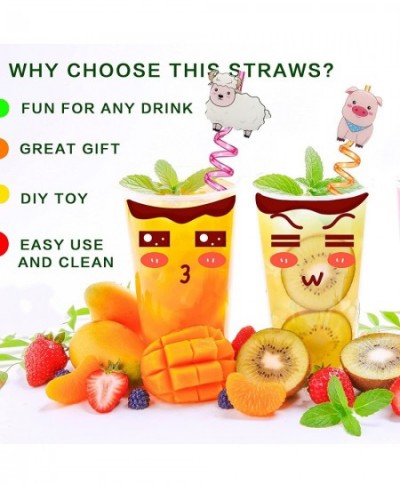 24Pcs Farm Animal Birthday Party Favors Reusable Drinking Straws 6 Designs Farm Party Supplies with 2 Cleaning Brush $26.69 -...