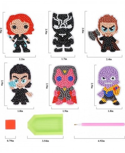 9 Pieces Diamond Painting Sticker Kit Mosaic Sticker Art Kit Superhero Pattern Suitable for Children Beginners Boys and Girls...