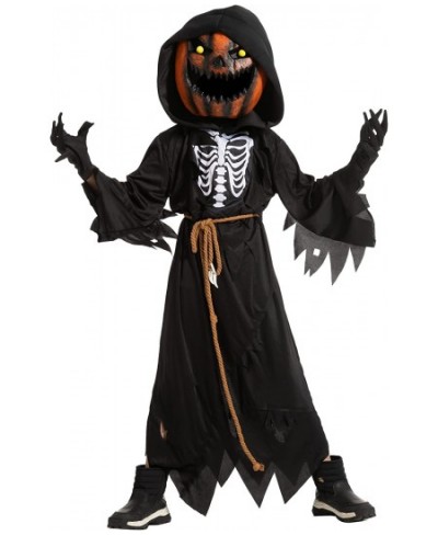 Child Boy Scarecrow Pumpkin Reaper costume and Kids Pumpkin Head for Halloween Cosplay Role Playing $50.08 - Kids' Costumes