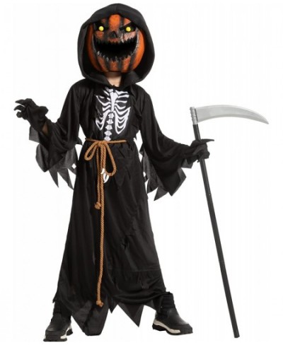 Child Boy Scarecrow Pumpkin Reaper costume and Kids Pumpkin Head for Halloween Cosplay Role Playing $50.08 - Kids' Costumes