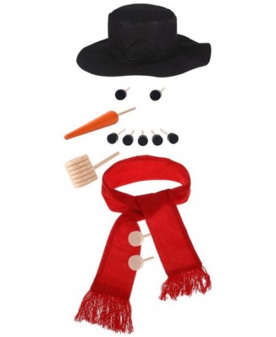 13Pcs Christmas Snowman Decorating Kit Snowman Making Kit Winter Outdoor Decoration Snowman Hat Scarf Pipe Eyes Mouth Button ...