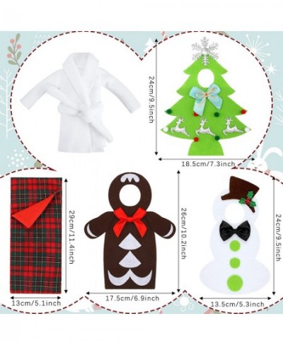 5 Pieces Christmas Elf Accessories Elf Doll Costume Lovely Snowman Gingerbread Man Christmas Tree Couture Outfits and 1 Elf D...