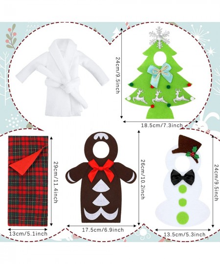 5 Pieces Christmas Elf Accessories Elf Doll Costume Lovely Snowman Gingerbread Man Christmas Tree Couture Outfits and 1 Elf D...