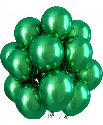 Chrome Green Balloons 12 Inch Double-Layered Metallic Dark Green Balloons Shiny Thick Chrome Metallic Dark Green Latex Helium...