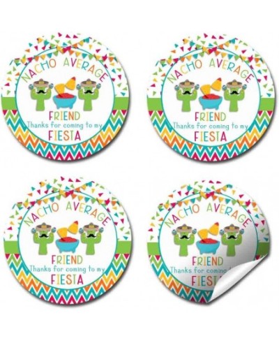 Nacho Average Party Chips Dip & Taco Fiesta Birthday Thank You Sticker Labels for Kids 40 2" Party Circle Stickers by AmandaC...