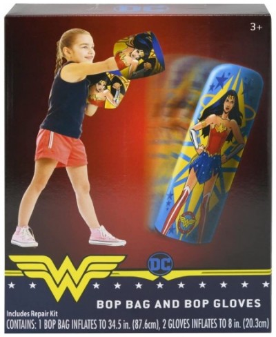 Wonder Woman Punching Bag with Gloves for Kids - Freestanding Inflatable Boxing Bag Indoor and Outdoor Kids Bop Bag Toy for E...