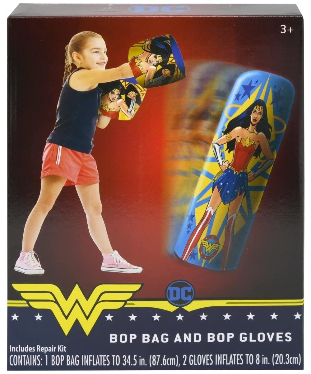 Wonder Woman Punching Bag with Gloves for Kids - Freestanding Inflatable Boxing Bag Indoor and Outdoor Kids Bop Bag Toy for E...