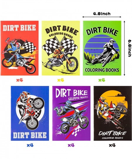 24pcs Dirt Bike Coloring Books for Kids Motorcycle Color Book Educational Gifts for Preschooler & Kindergarten Party Favor Su...