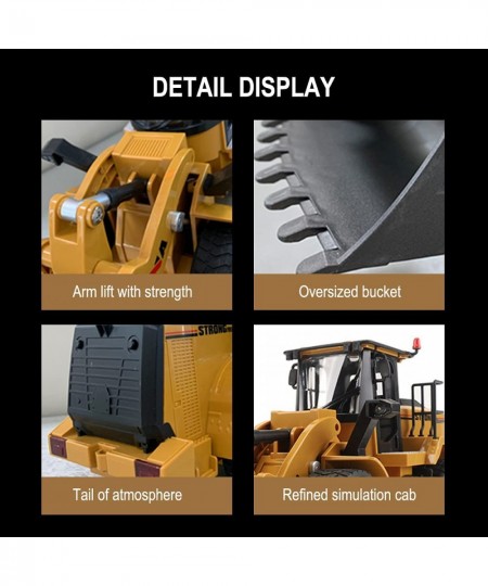 Remote Control Front Loader 9 Channel Bulldozer Toy RC Construction Vehicles Truck 2.4Ghz Remote Control Bulldozer 4WD Shovel...