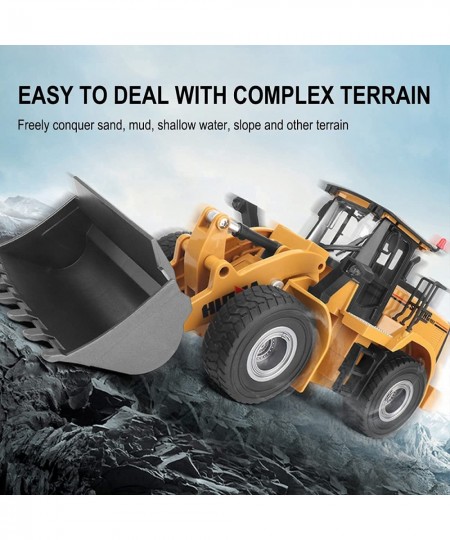 Remote Control Front Loader 9 Channel Bulldozer Toy RC Construction Vehicles Truck 2.4Ghz Remote Control Bulldozer 4WD Shovel...