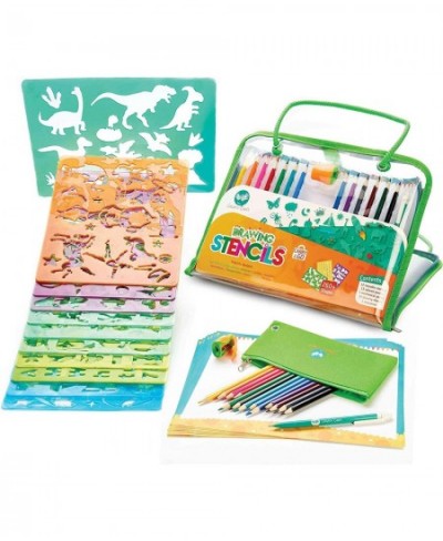 Drawing Stencils for Kids Ages 4-8 And 9+ Unique Dinosaur Stencil Board & 260+ Fun Shapes - All-in-one Reusable Art Set For K...