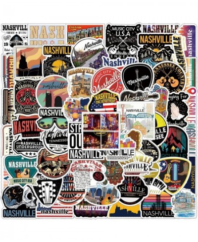 62Pcs Nashville Tennessee Stickers Pack Music City USA State Travel Aesthetic Vinyl Waterproof Sticker Decals for Water Bottl...