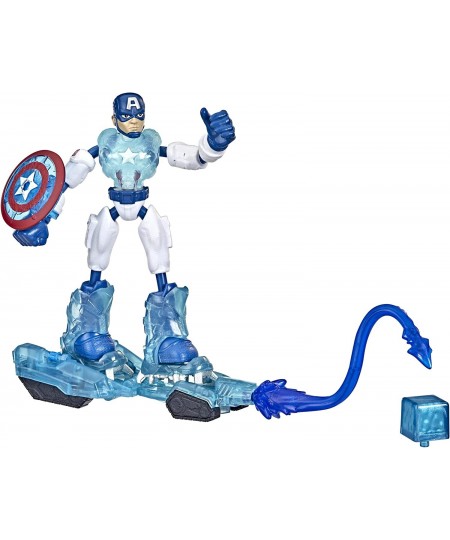 Marvel Bend and Flex Missions Captain America Ice Mission Figure 6-Inch-Scale Bendable Toy with 2-in-1 Accessory Ages 4 and U...