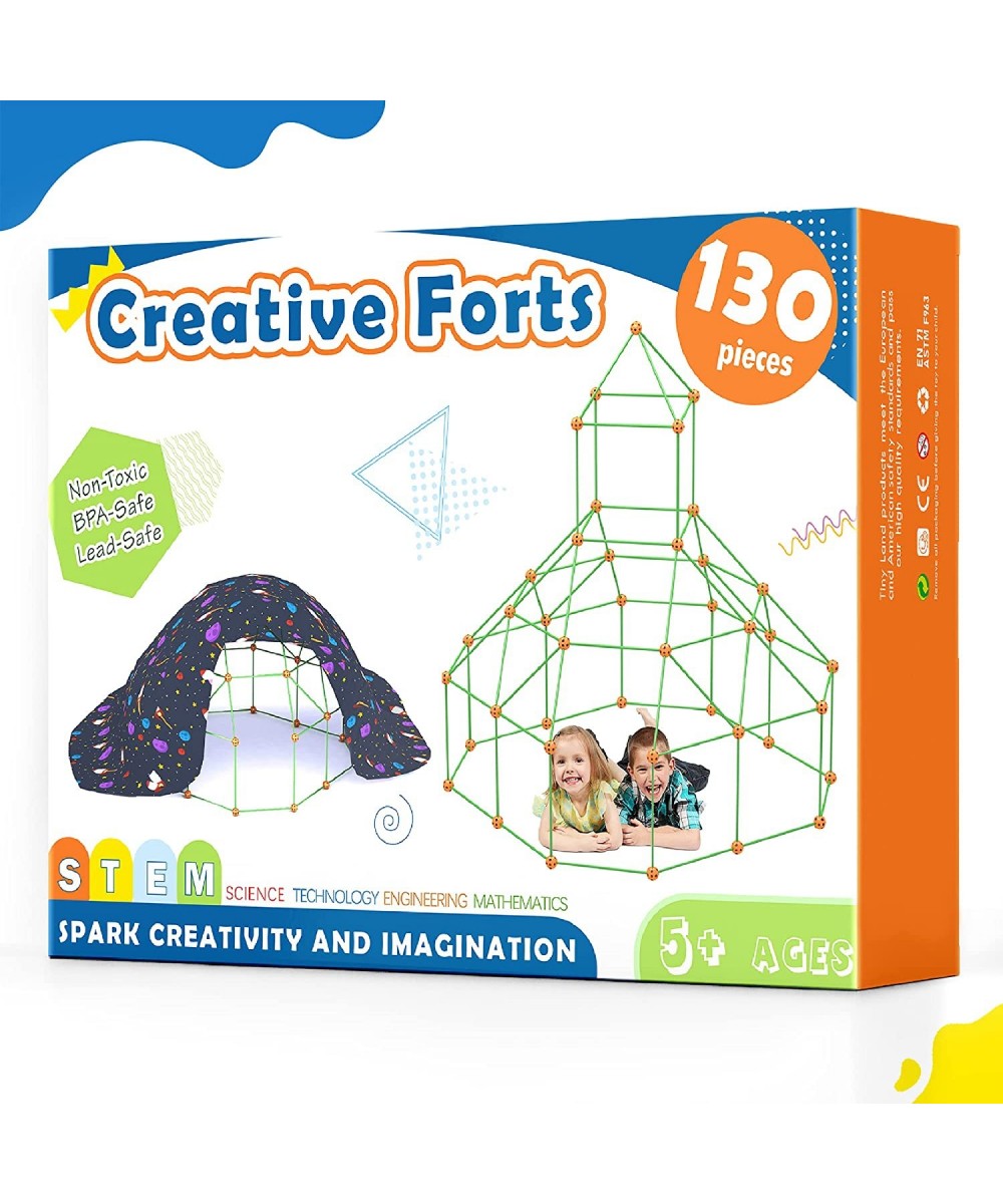 Kids-Fort-Building-Kit-130 Pieces-Creative Fort Toy for 5 6 7 8 Years Old Boy & Girls-STEM Building Toys DIY Castles Tunnels ...