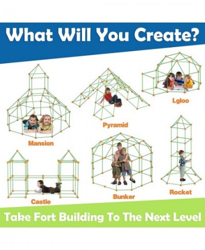 Kids-Fort-Building-Kit-130 Pieces-Creative Fort Toy for 5 6 7 8 Years Old Boy & Girls-STEM Building Toys DIY Castles Tunnels ...